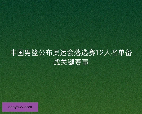 中国男篮公布奥运会落选赛12人名单备战关键赛事 中国男篮公布奥运会落选赛12人名单备战关键赛事