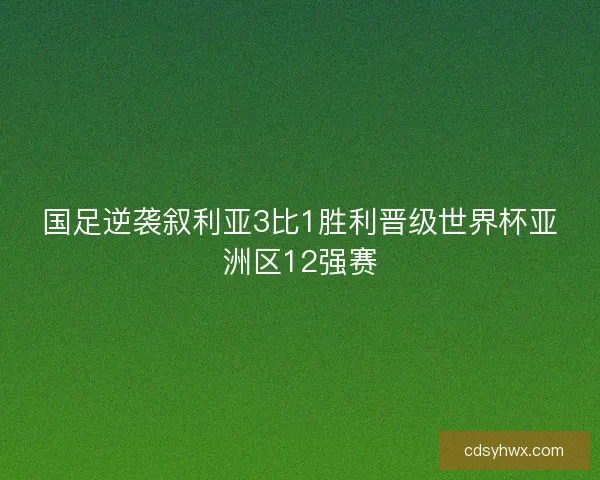 国足逆袭叙利亚3比1胜利晋级世界杯亚洲区12强赛 国足逆袭叙利亚3比1胜利晋级世界杯亚洲区12强赛