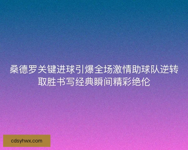 桑德罗关键进球引爆全场激情助球队逆转取胜书写经典瞬间精彩绝伦