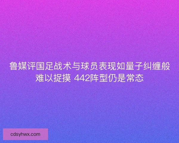 鲁媒评国足战术与球员表现如量子纠缠般难以捉摸 442阵型仍是常态 鲁媒评国足战术与球员表现如量子纠缠般难以捉摸 442阵型仍是常态